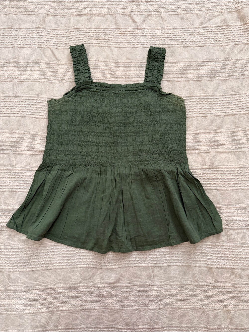 GAP Factory Olive Green Smocked Peplum Tank